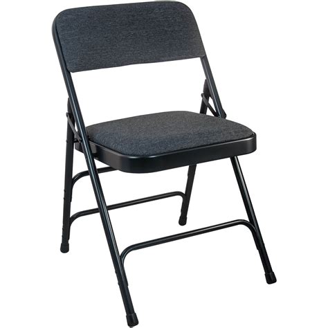 metal folding chairs with fabric seats replacement|foldable cushioned black metal chair.